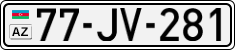 License plate of Azerbaijan, Cars