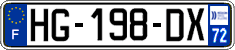 French license plate, SIV (ordinary)
