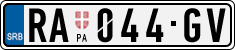 License plate of Serbia, Cars