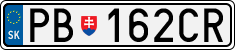 License plate of Slovakia, Cars