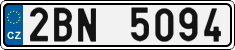 License plate of the Czech Republic, Cars (2001)