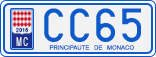 License plate of Monaco, Cars