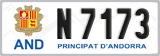 License plate of Andorra, Cars (A 1234)
