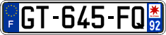 French license plate, SIV (ordinary)