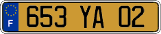 French license plate, FNI