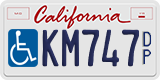 California, Vehicles for disabled persons (D/PXXXXX, XXXXXD/P, DP12345)