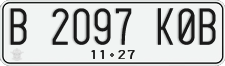 License plate of Indonesia, Regular plates