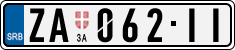 License plate of Serbia, Cars