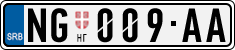License plate of Serbia, Cars