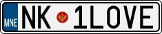 License plate of Montenegro, Vanity Plates