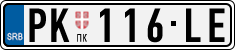 License plate of Serbia, Cars