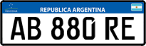 License plate of Argentina, Cars (Mercosur, AB 123 CD)