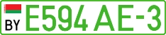 License plate Belarus, Electric vehicles (cars)