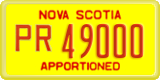 Nova Scotia, Apportioned (PR12345)