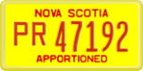 Nova Scotia, Apportioned (PR12345)