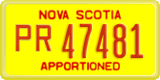 Nova Scotia, Apportioned (PR12345)