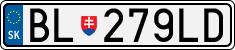 License plate of Slovakia, Cars