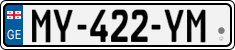 License plate of Georgia, Cars (2014)
