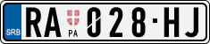 License plate of Serbia, Cars