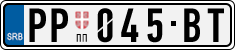 License plate of Serbia, Cars