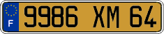 French license plate, FNI