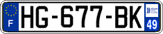 French license plate, SIV (ordinary)