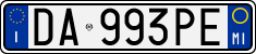 License plate of Italy, Cars (1994 year series)
