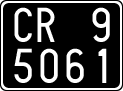 License plate of Italy, Cars (1927 year series)