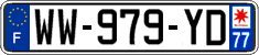 French license plate, SIV (temporary)