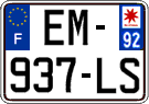 French license plate, SIV (ordinary)