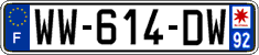 French license plate, SIV (temporary)