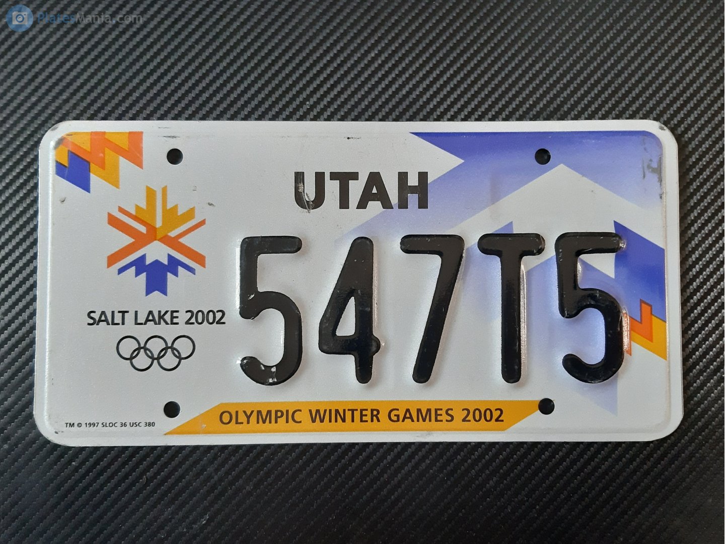 547T5, License plate without vehicle 