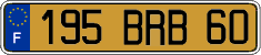 French license plate, FNI