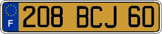 French license plate, FNI