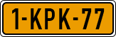 License plate of the Netherlands, Cars