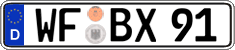 German license plate, Regular plates