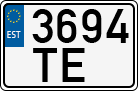 License plate of Estonia, Special vehicles