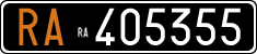 License plate of Italy, Cars (1927 year series)