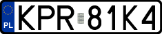 License plates of Poland, Regular car plates