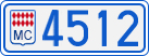 License plate of Monaco, Cars