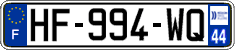 French license plate, SIV (ordinary)