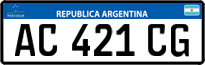 License plate of Argentina, Cars (Mercosur, AB 123 CD)