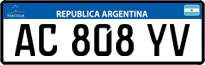License plate of Argentina, Cars (Mercosur, AB 123 CD)