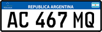 License plate of Argentina, Cars (Mercosur, AB 123 CD)