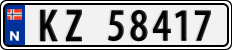License plate of Norway, Cars