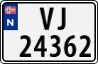 License plate of Norway, Cars
