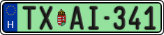 license plates of Hungary, Taxi (2022)