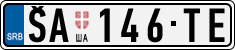 License plate of Serbia, Cars