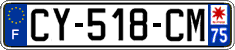 French license plate, SIV (ordinary)