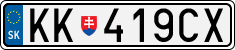 License plate of Slovakia, Cars